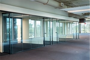 ALUR Glass Wall Demountable Partitions, sliding glass office doors, glass pivot doors and glass hinged doors.