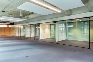 ALUR Glass Wall Demountable Partitions, sliding glass office doors, glass pivot doors and glass hinged doors.