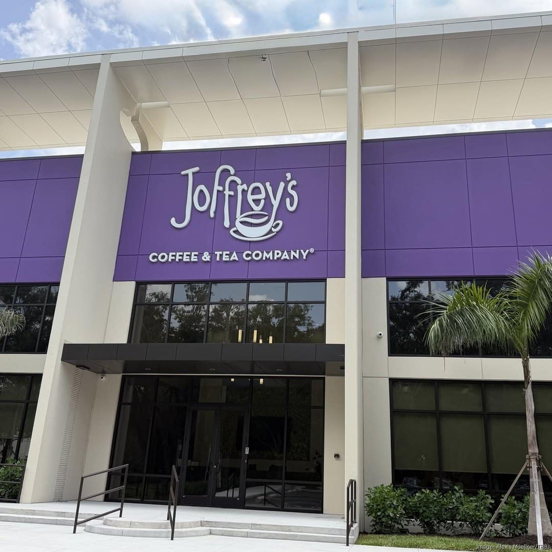 Storefront glazing at the Joffrey’s Coffee & Tea Company corporate headquarters