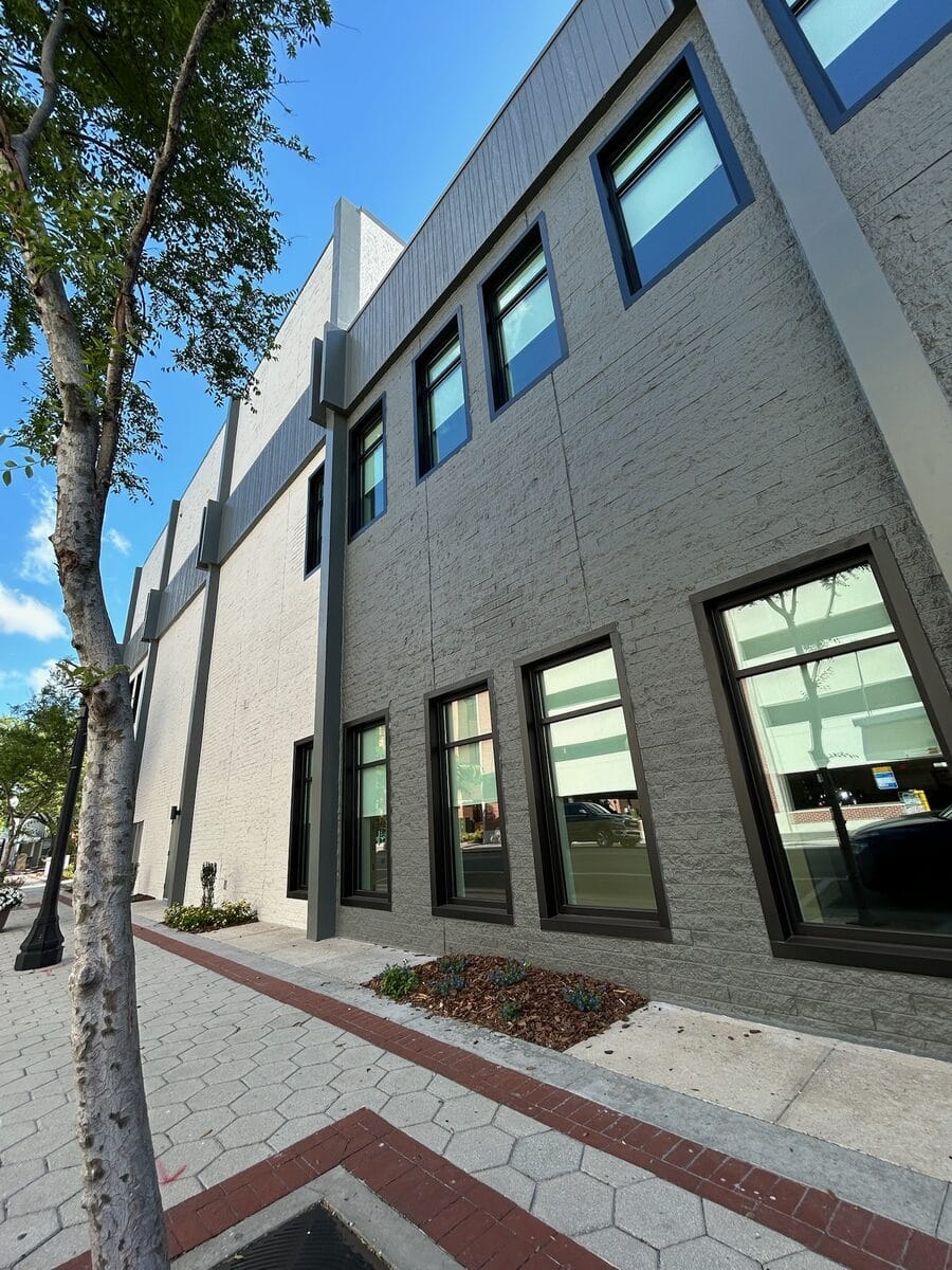 Commercial storefront glazing and window installation by JEM Glass in Tampa